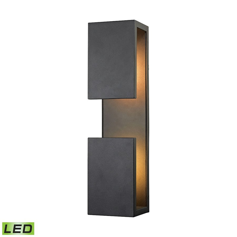 Atlas Lighting Pierre 19in 1-Light Outdoor Sconce | Modern Textured Matte Black Metal | Entryway & Porch | 5 x 4 x 19 in | Model OL11203-BK