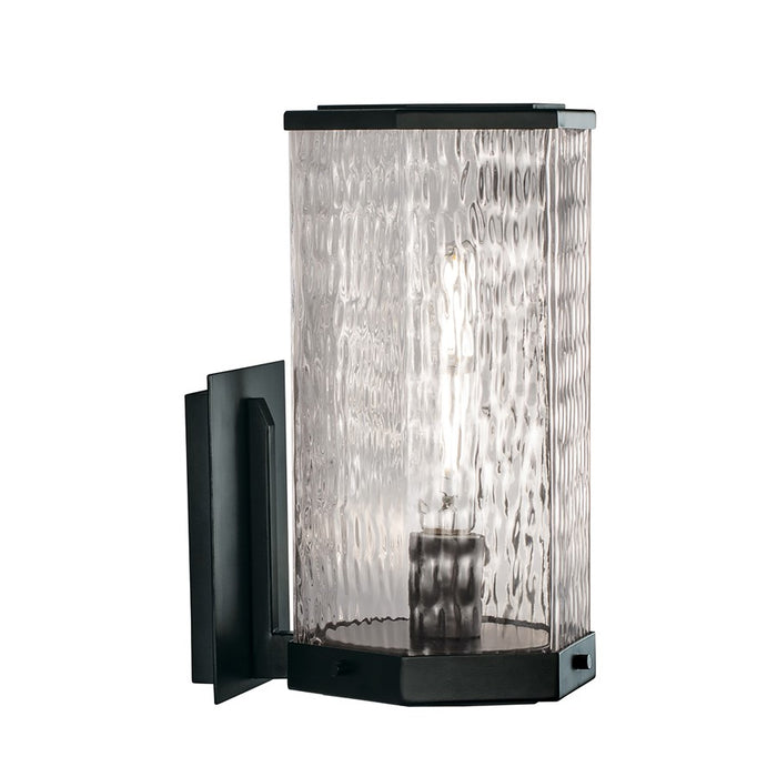 Atlas Lighting Polygon 12.75'' High 1Lt Outdoor Sconce, Black/Clear
