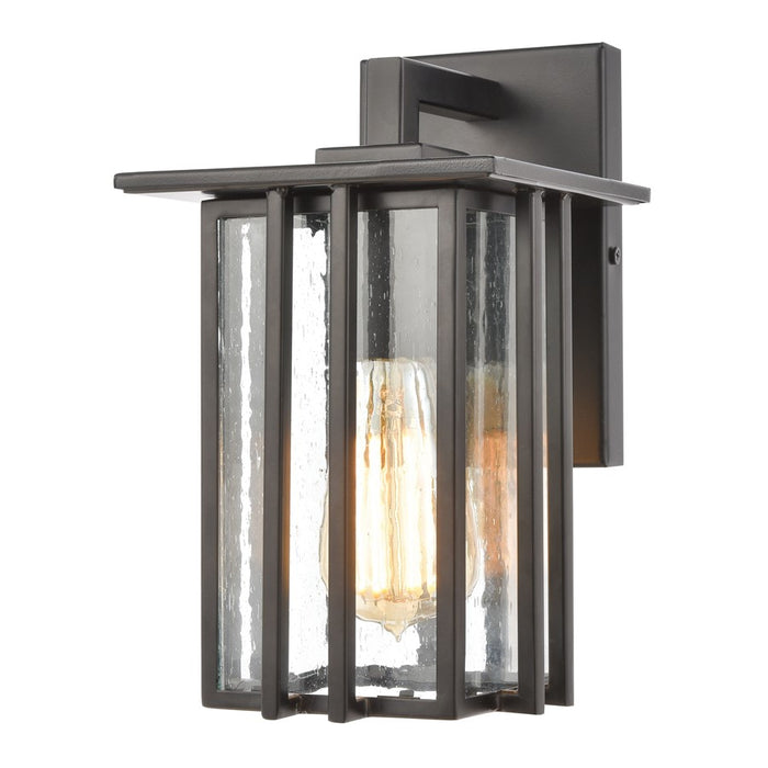 Atlas Lighting Radnor 10''H 1Lt Outdoor Sconce, Matte Black/Clear