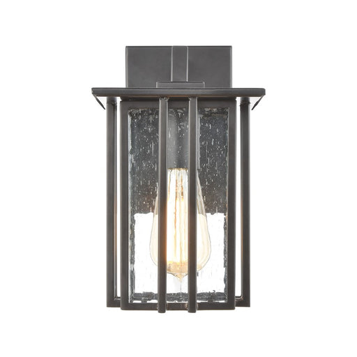 Atlas Lighting Radnor 10''H 1Lt Outdoor Sconce, Matte Black/Clear