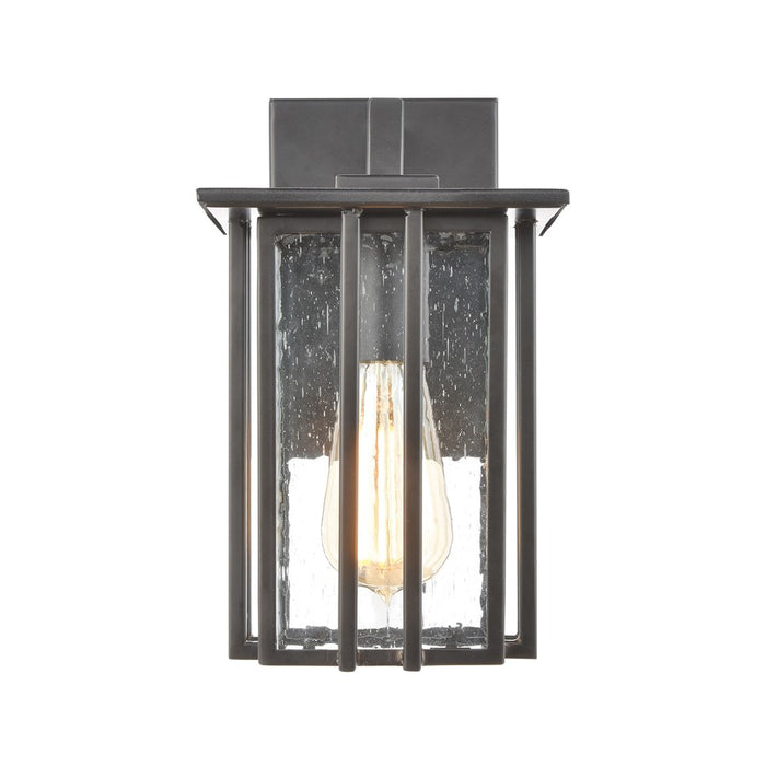 Atlas Lighting Radnor 10''H 1Lt Outdoor Sconce, Matte Black/Clear