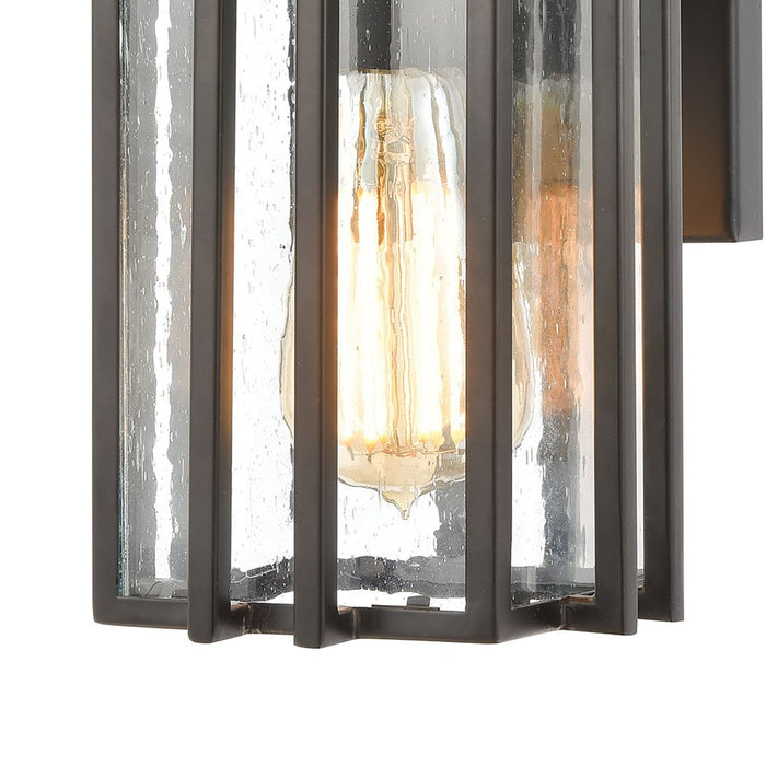 Atlas Lighting Radnor 10''H 1Lt Outdoor Sconce, Matte Black/Clear