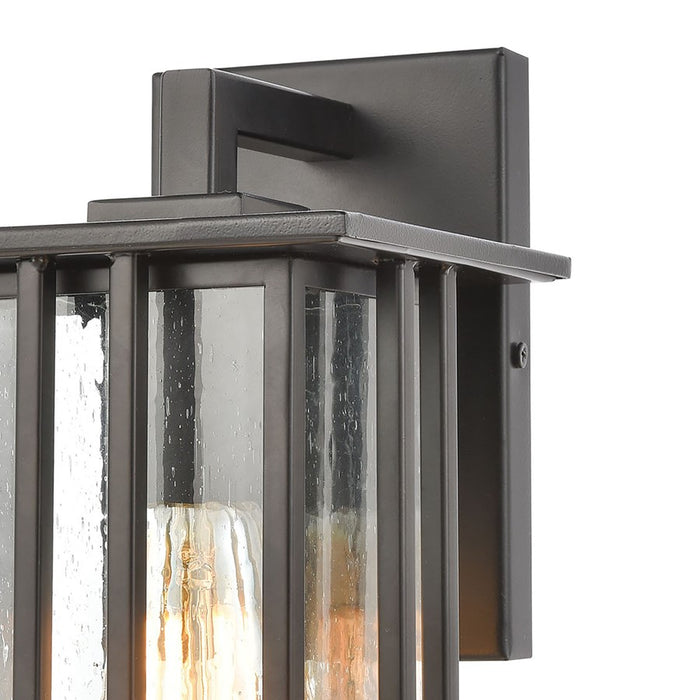 Atlas Lighting Radnor 10''H 1Lt Outdoor Sconce, Matte Black/Clear