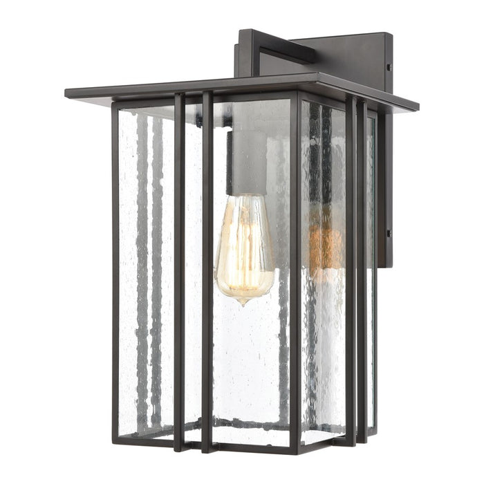 Atlas Lighting Radnor 16''H 1Lt Outdoor Sconce, Matte Black/Clear