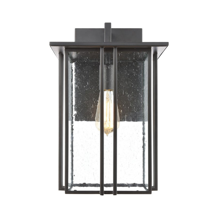 Atlas Lighting Radnor 16''H 1Lt Outdoor Sconce, Matte Black/Clear