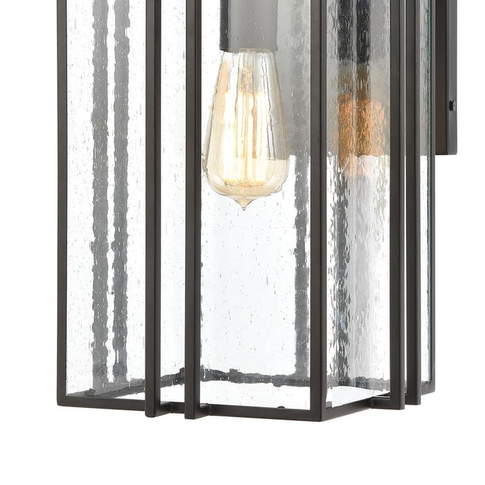 Atlas Lighting Radnor 16''H 1Lt Outdoor Sconce, Matte Black/Clear
