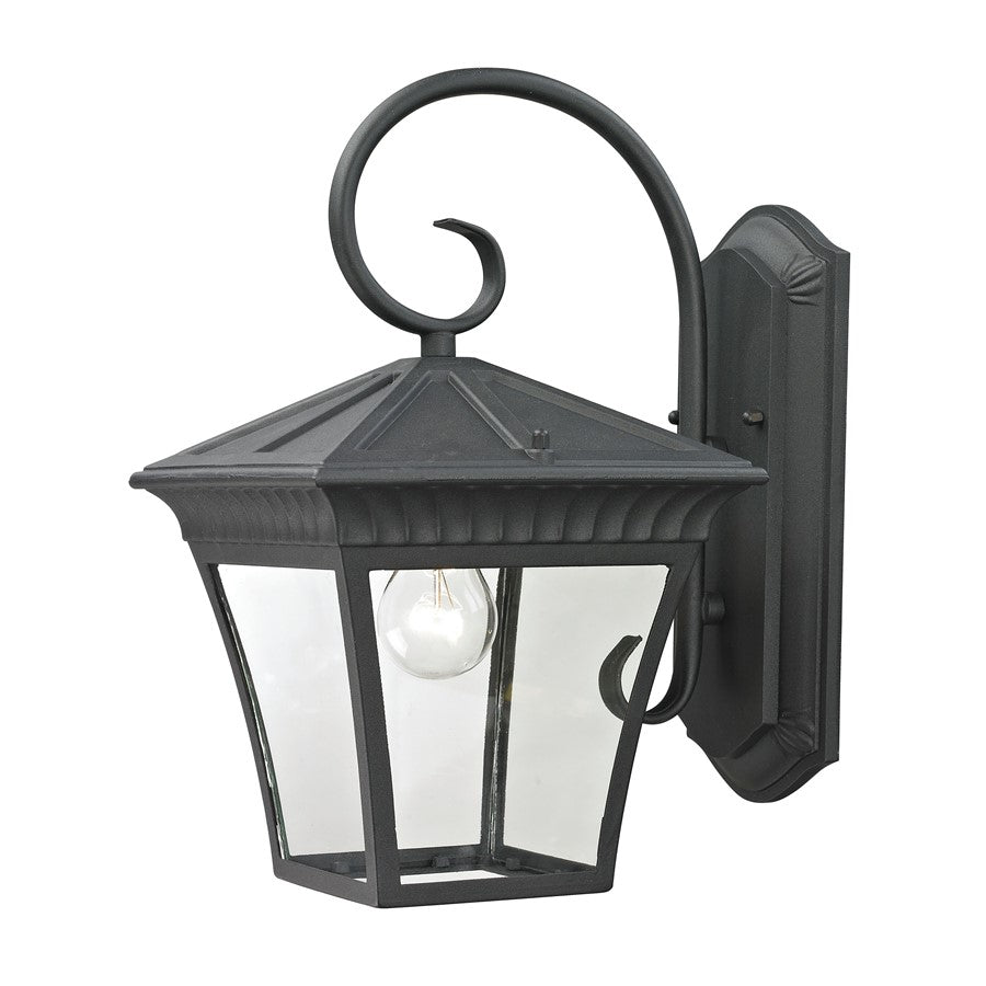 Atlas Lighting Ridgewood 15'' High 1Lt Outdoor Sconce, Black/Clear