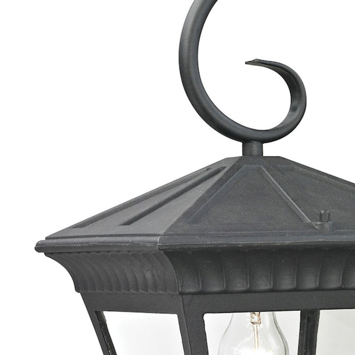 Atlas Lighting Ridgewood 18'' High 1Lt Outdoor Sconce, Black/Clear