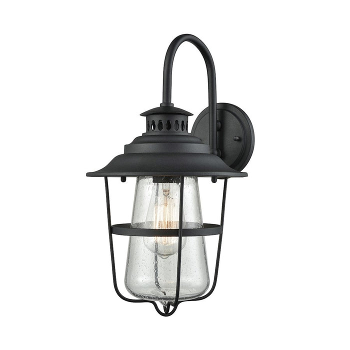 Atlas Lighting San Mateo 15'' High 1Lt Outdoor Sconce, Black/Clear