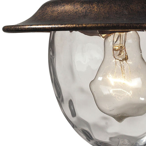 Atlas Lighting Searsport 13'' High 1Lt Outdoor Sconce, Bronze/Clear