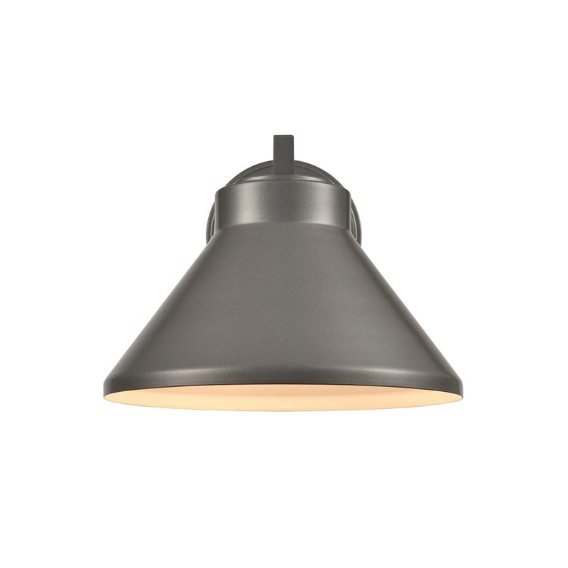 Atlas Lighting Thane 10in 1-Light Outdoor Sconce | Modern Hematite and Bronze Metal Cone Shade | Entryway & Patio | Model OL11223-GY