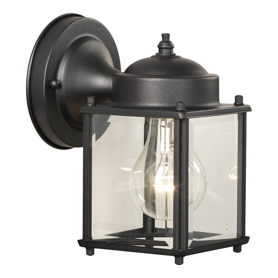 Atlas Lighting Tipton 7.5'' High 1Lt Outdoor Sconce, Black/Clear
