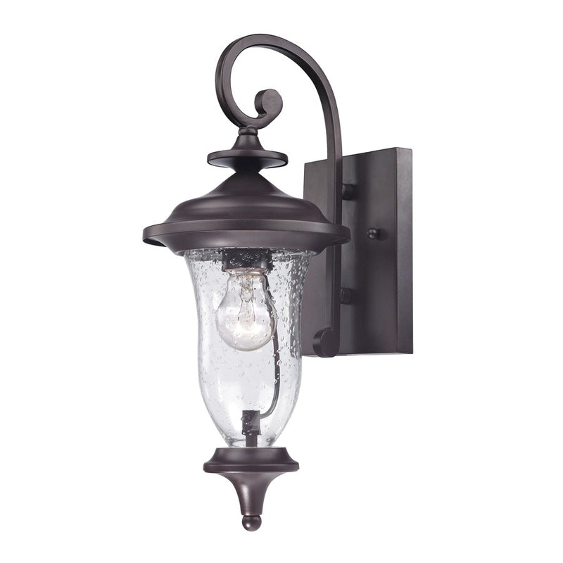 Atlas Lighting Trinity 16in 1-Light Outdoor Sconce | Traditional Oil Rubbed Bronze and Clear Seeded Glass | Entryway & Covered | Model OL11227-BZ