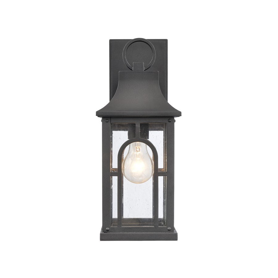 Atlas Lighting Triumph 14.5'' High 1Lt Outdoor Sconce, Black/Clear