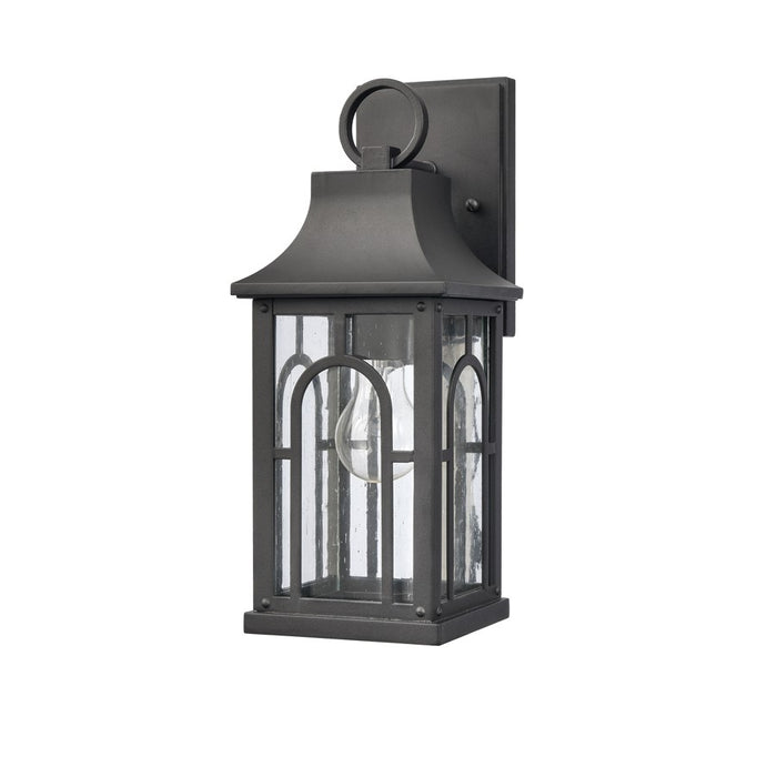 Atlas Lighting Triumph 14.5'' High 1Lt Outdoor Sconce, Black/Clear