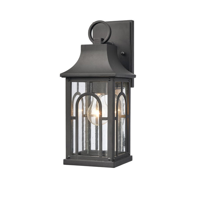 Atlas Lighting Triumph 14.5'' High 1Lt Outdoor Sconce, Black/Clear