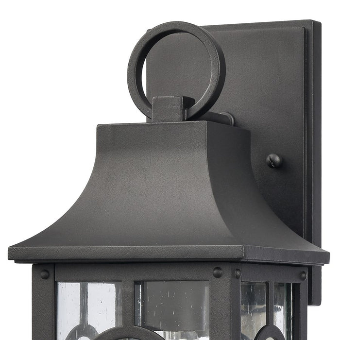 Atlas Lighting Triumph 14.5'' High 1Lt Outdoor Sconce, Black/Clear