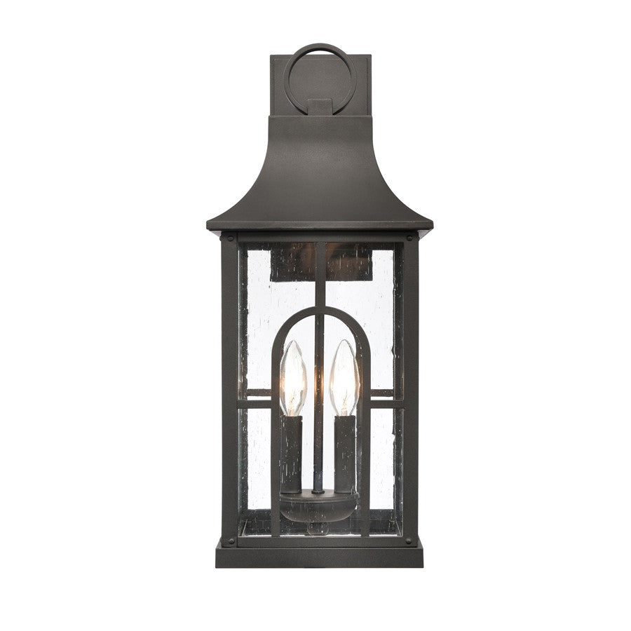 Atlas Lighting Triumph 21'' High 2Lt Outdoor Sconce, Black/Clear