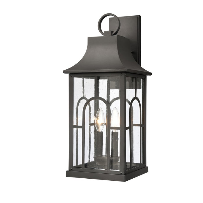 Atlas Lighting Triumph 21'' High 2Lt Outdoor Sconce, Black/Clear