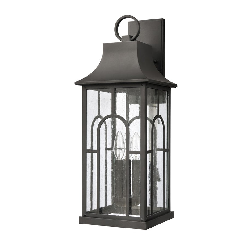 Atlas Lighting Triumph 23'' High 3Lt Outdoor Sconce, Black/Clear