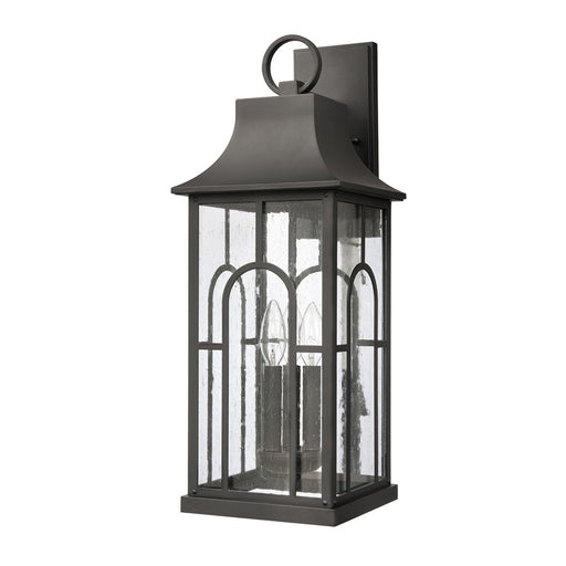 Atlas Lighting Triumph 23'' High 3Lt Outdoor Sconce, Black/Clear
