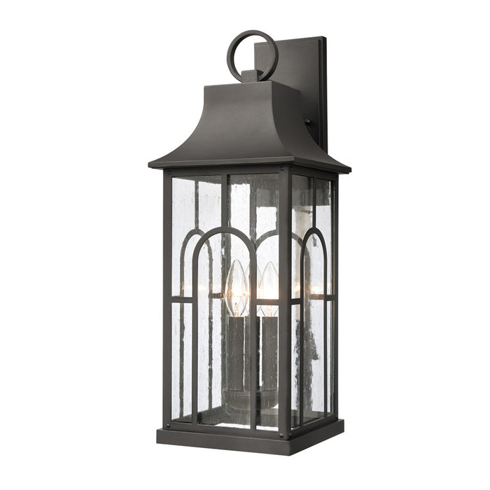Atlas Lighting Triumph 23'' High 3Lt Outdoor Sconce, Black/Clear