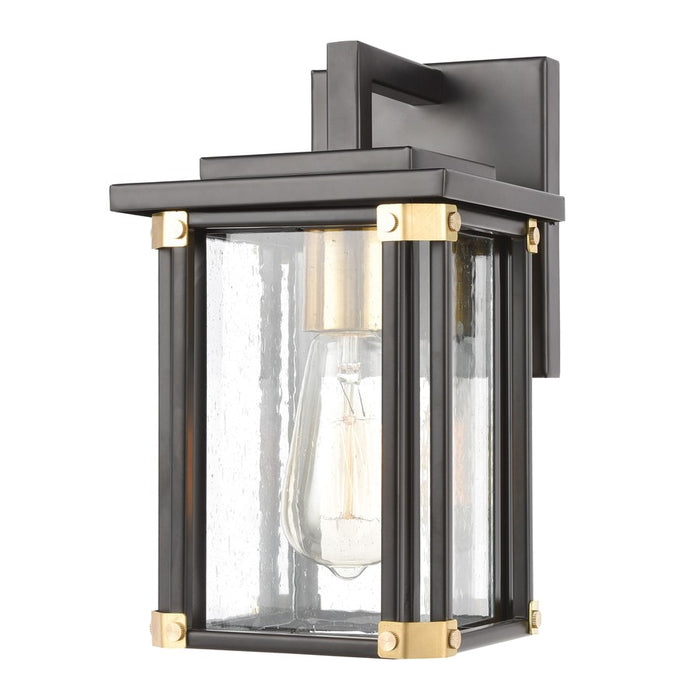 Atlas Lighting Vincentown 11'' High 1Lt Outdoor Sconce, Black/Clear