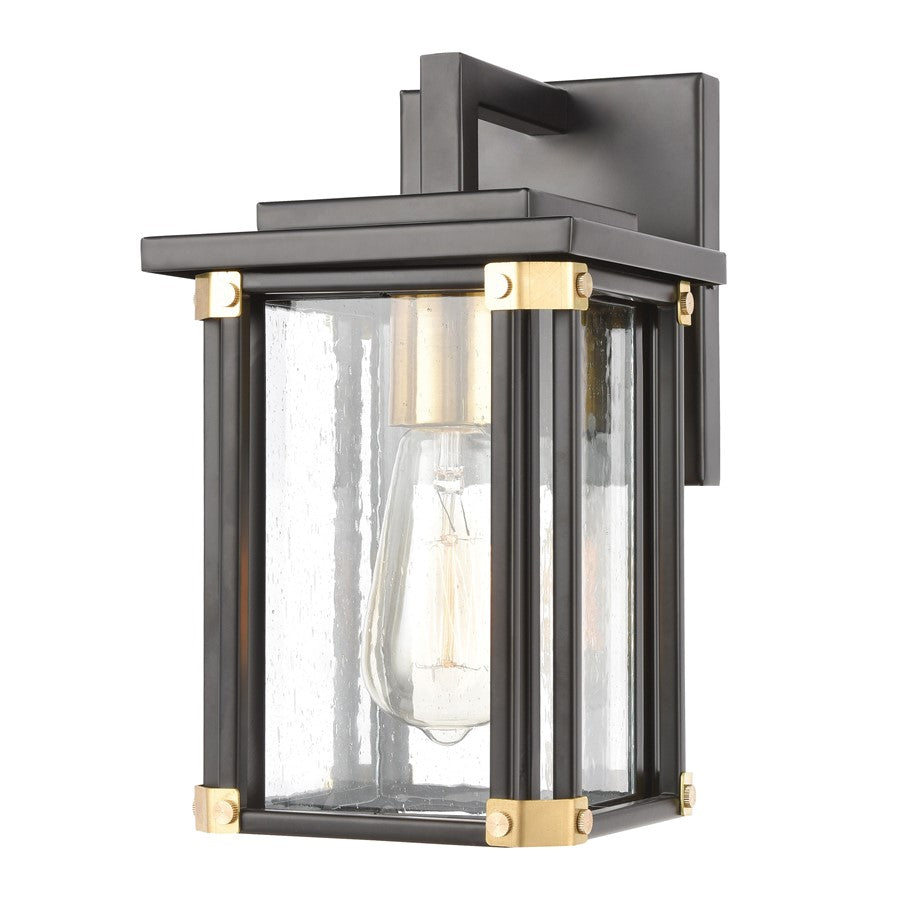 Atlas Lighting Vincentown 11'' High 1Lt Outdoor Sconce, Black/Clear