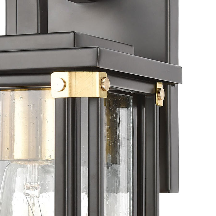 Atlas Lighting Vincentown 11'' High 1Lt Outdoor Sconce, Black/Clear