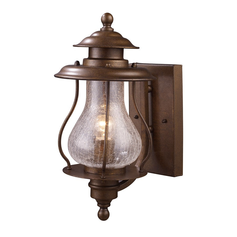 Atlas Lighting Wikshire 15''H 1Lt Outdoor Sconce, Coffee/Clear