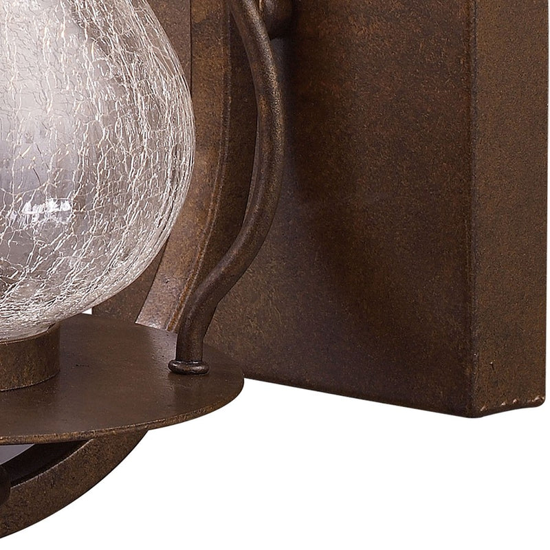 Atlas Lighting Wikshire 15in 1-Light Outdoor Sconce | Traditional Coffee Bronze and Clear Crackle Glass | Entryway & Porch | 60W | Model OL11241-BZ