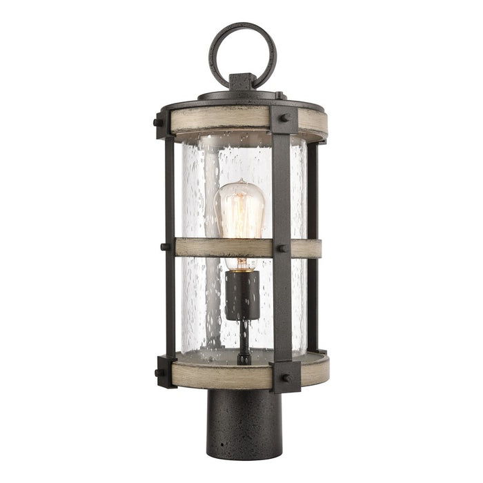 Atlas Lighting Annenberg 19''H 1Lt Outdoor Post Light, Iron/Clear