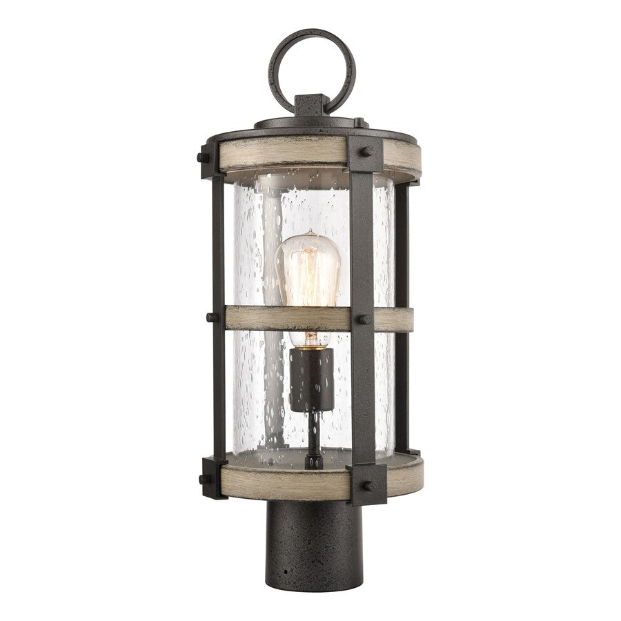 Atlas Lighting Annenberg 19''H 1Lt Outdoor Post Light, Iron/Clear
