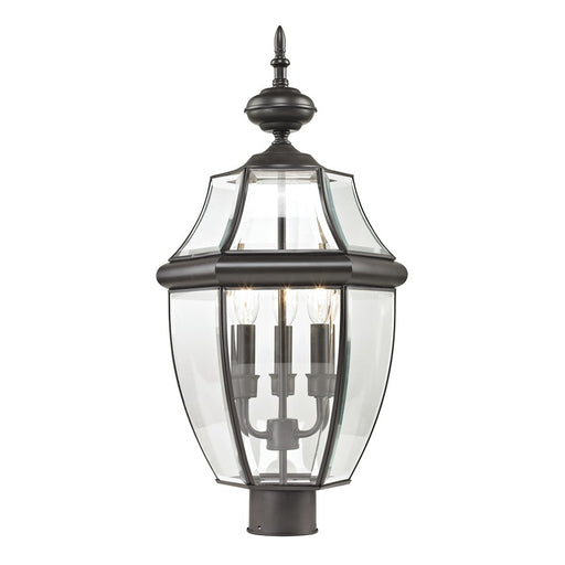 Atlas Lighting Ashford 23''H 3Lt Outdoor Post Light, Bronze/Clear