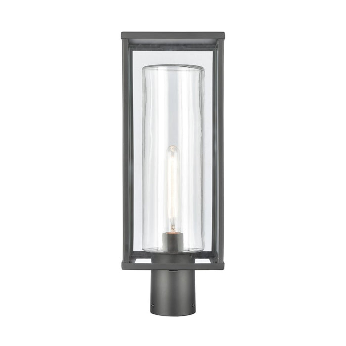 Atlas Lighting Augusta 19.75''H 1Lt Outdoor Post Light, Black/Clear