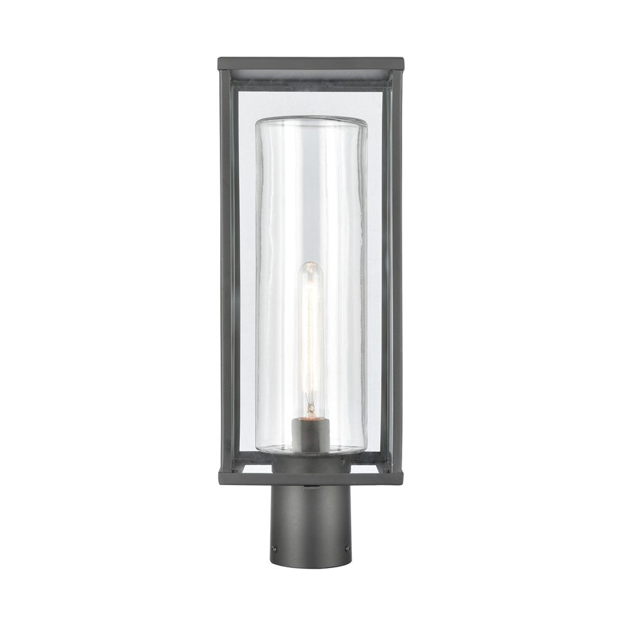 Atlas Lighting Augusta 19.75''H 1Lt Outdoor Post Light, Black/Clear