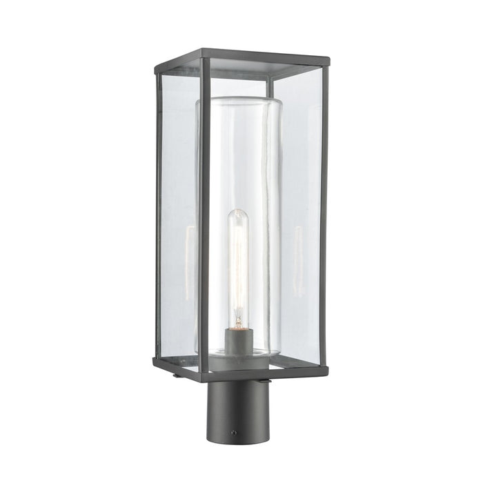 Atlas Lighting Augusta 19.75''H 1Lt Outdoor Post Light, Black/Clear