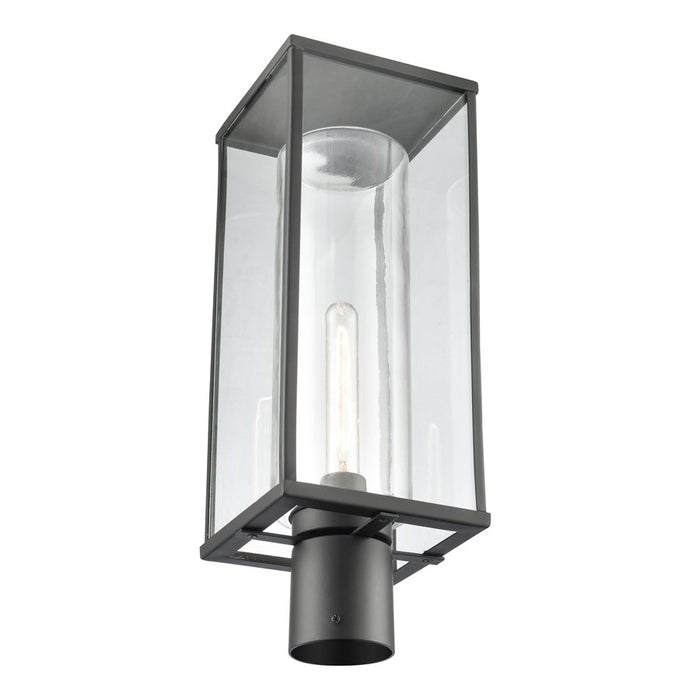 Atlas Lighting Augusta 19.75''H 1Lt Outdoor Post Light, Black/Clear