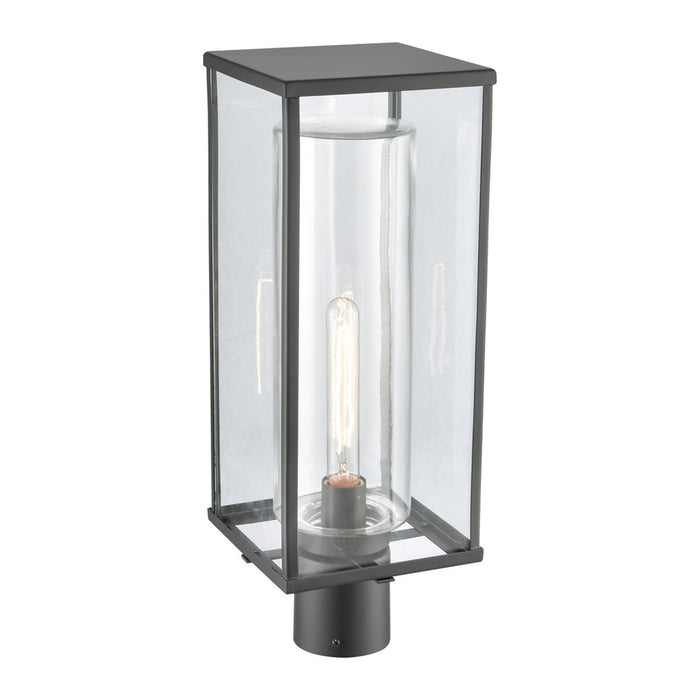 Atlas Lighting Augusta 19.75''H 1Lt Outdoor Post Light, Black/Clear