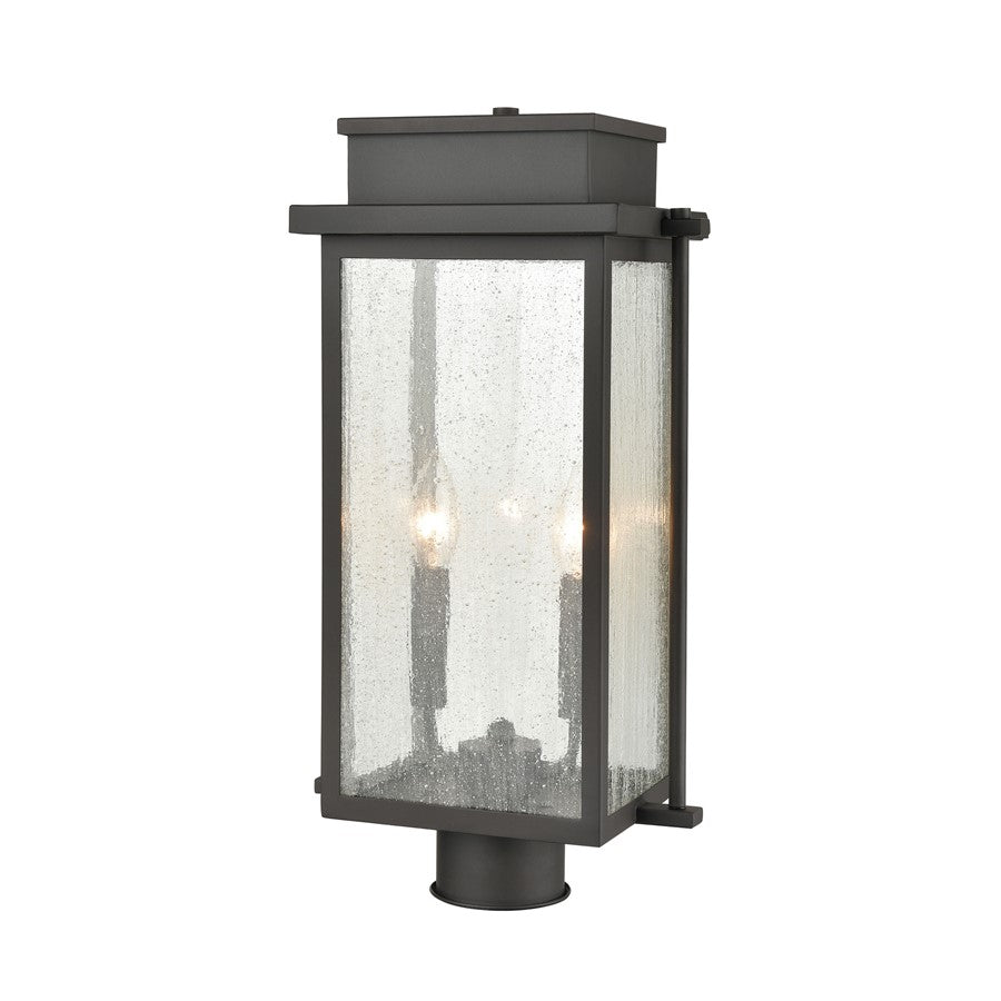 Atlas Lighting Braddock 19''H 2Lt Outdoor Post Light, Bronze/Clear