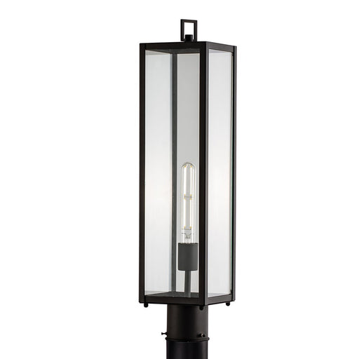Atlas Lighting Capture 24.5''H 1Lt Outdoor Post Light, Black/Clear