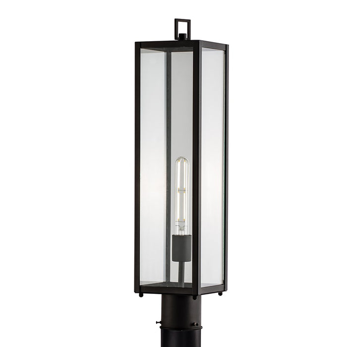 Atlas Lighting Capture 24.5''H 1Lt Outdoor Post Light, Black/Clear