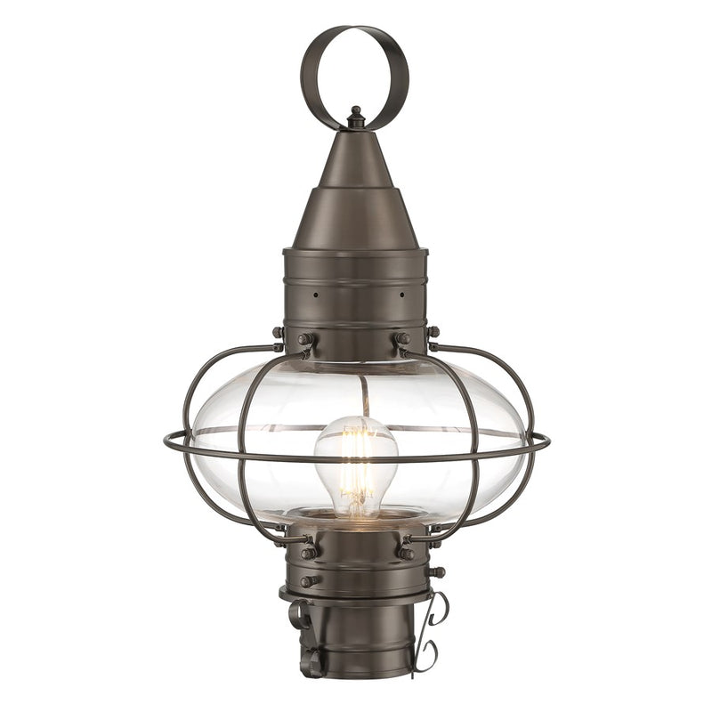 Atlas Lighting Classic Onion 17in 1-Light Outdoor Post Light | Traditional Bronze and Clear Glass | Entryway & Garden | Model OL11251-BZ