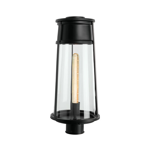 Atlas Lighting Cone 19.75''H 1Lt Outdoor Post Light, Black/Clear