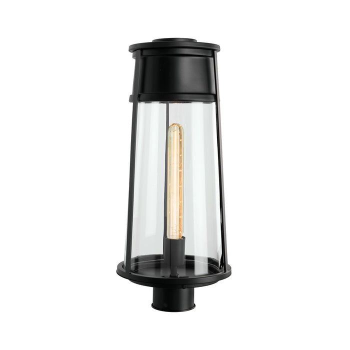 Atlas Lighting Cone 19.75''H 1Lt Outdoor Post Light, Black/Clear