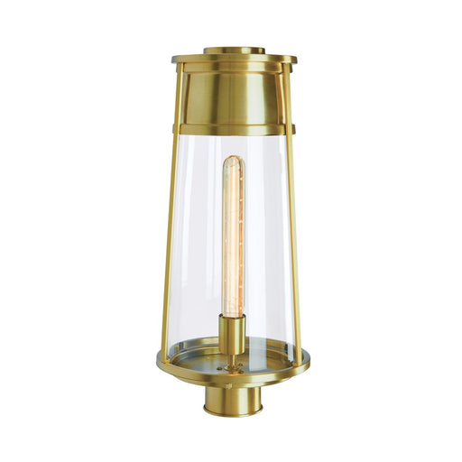 Atlas Lighting Cone 19.75''H 1Lt Outdoor Post Light, Brass/Clear