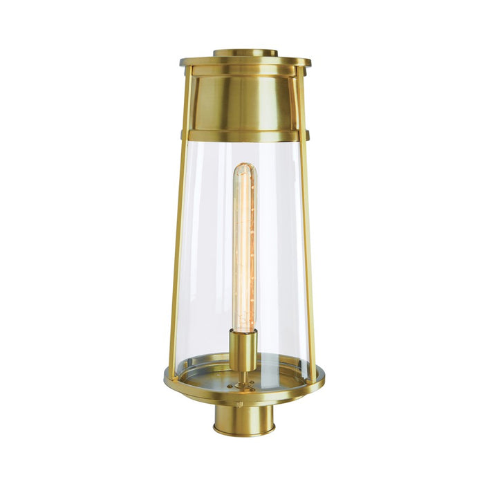 Atlas Lighting Cone 19.75''H 1Lt Outdoor Post Light, Brass/Clear