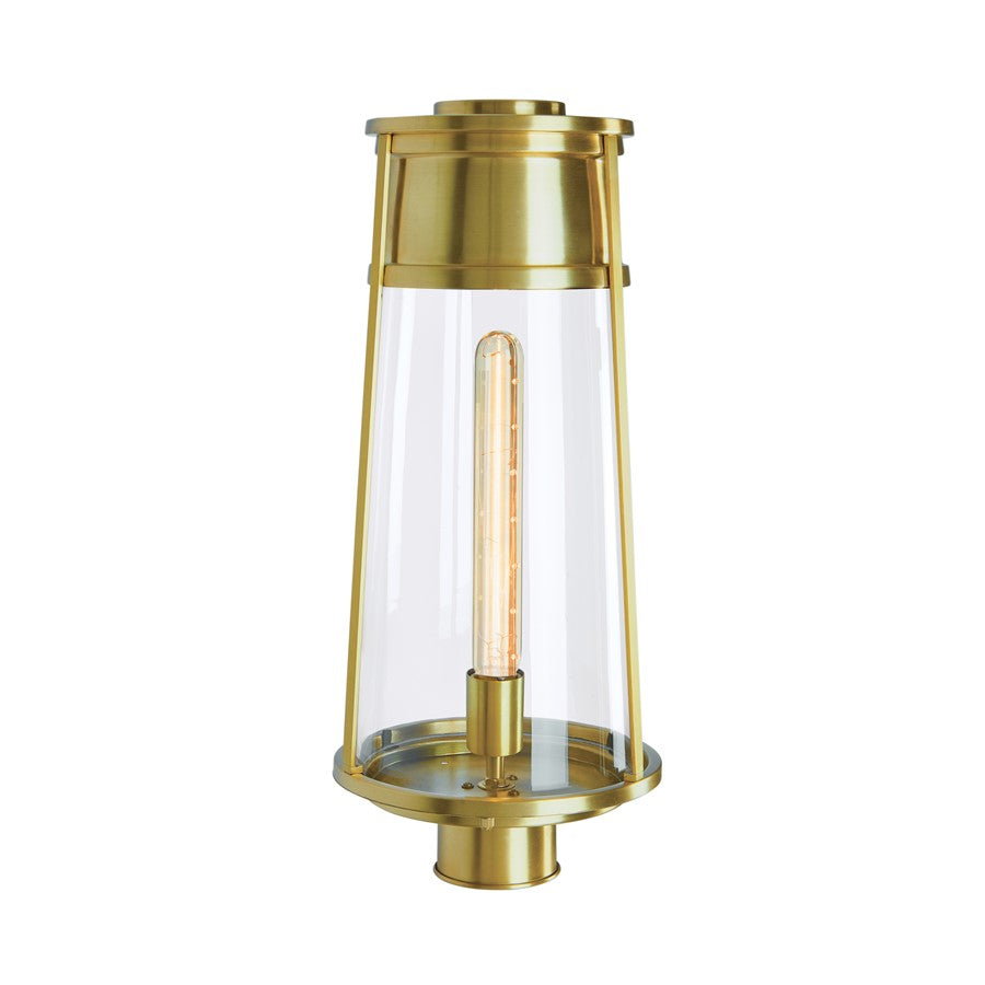 Atlas Lighting Cone 19.75''H 1Lt Outdoor Post Light, Brass/Clear