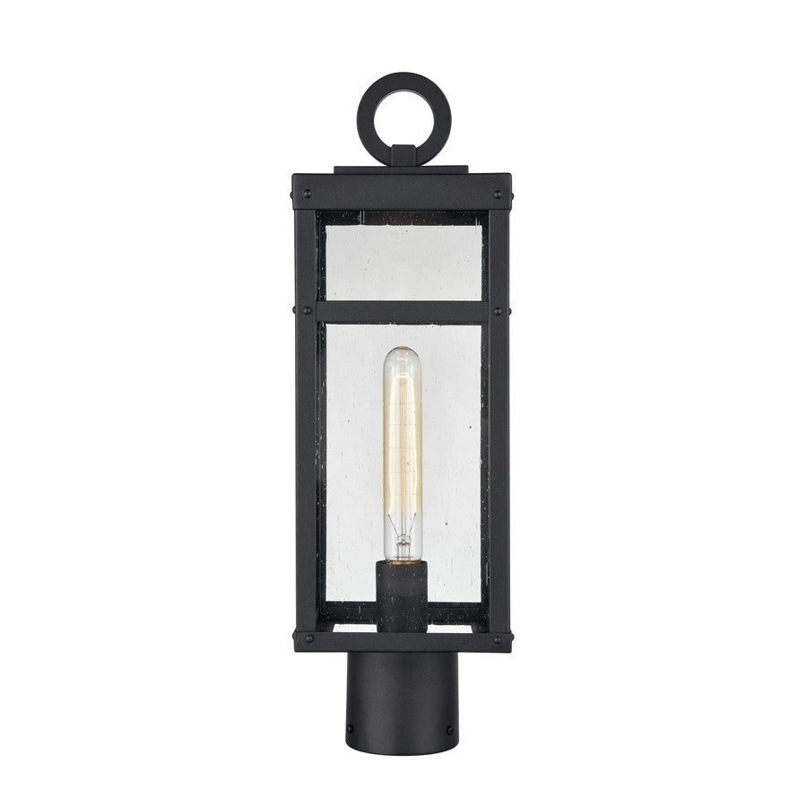 Atlas Lighting Dalton 20'' High 1Lt Outdoor Post Light, Black/Clear
