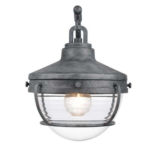 Atlas Lighting Eastport 12''H 1Lt Outdoor Post Light, Zinc/Clear